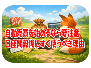 自動売買を始めるなら要注意 口座開設後にすぐ使うべき理由